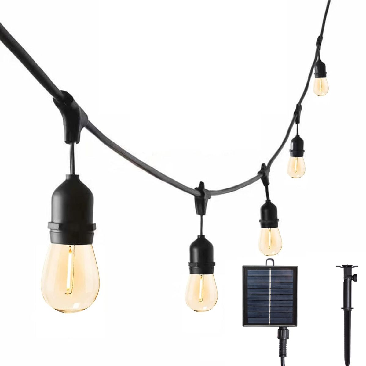 10M Solar Outdoor String Lights, IP65 Bright Star - EMS