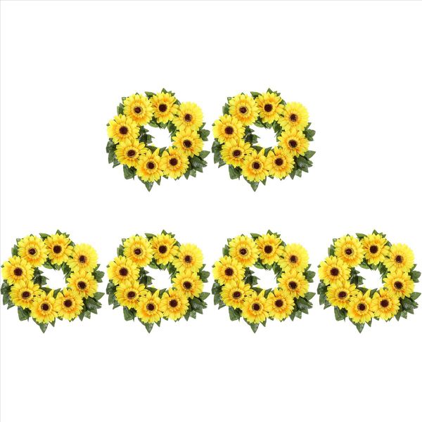 2Pcs Sunflower Garland Artificial Flowers Vine Silk Hanging Vines