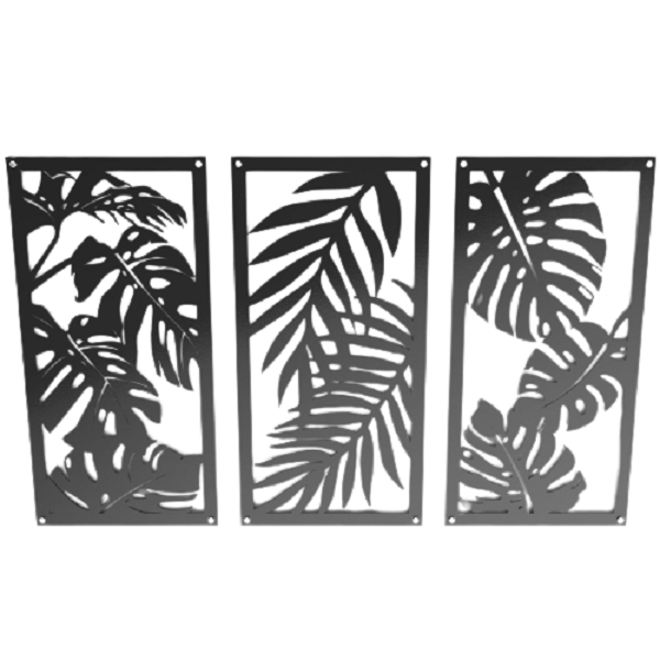 Set of 3 - Leaf wall art