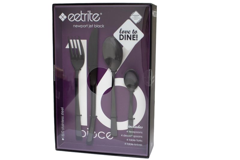 Eetrite Newport 16 Piece Set in Jet Black
