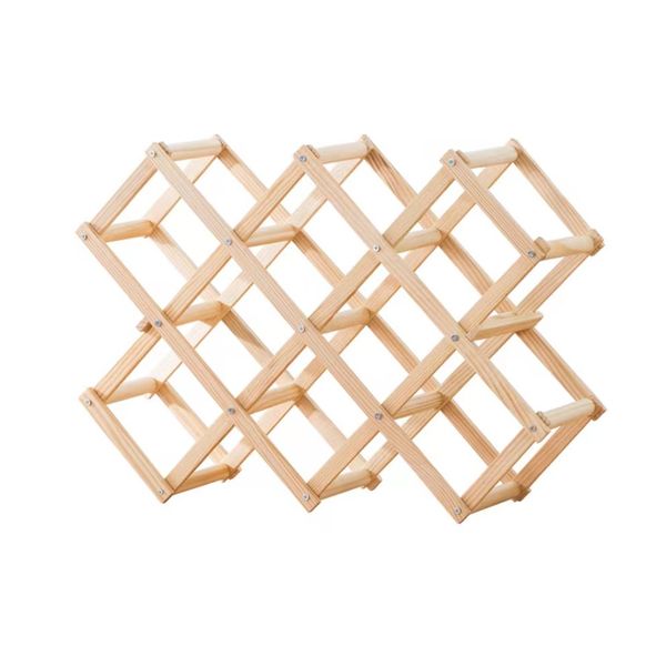 Foldable Wine Holder Wooden Wine Rack Kitchen Storage Shelf Rack