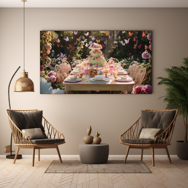 Canvas Wall Art - Enchanted Garden Tea Party - BK0020