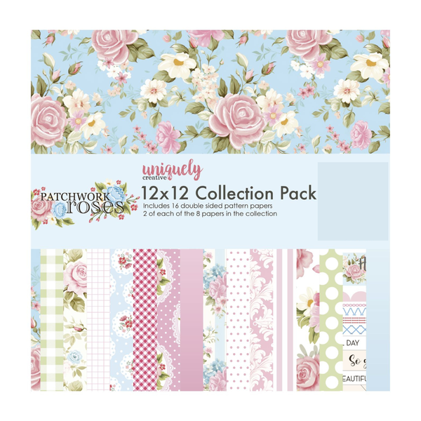 Patchwork Roses Collection Pack (16 Sheets)