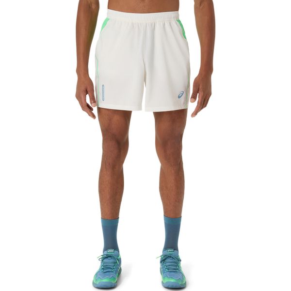 ASICS Men's COURT 7-Inch Padel Shorts - Cream/Vital Green