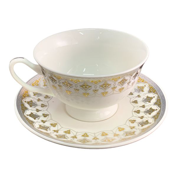 Quality Ethnic Pattern Cup And Saucer With A Look Of Class - 6 Piece