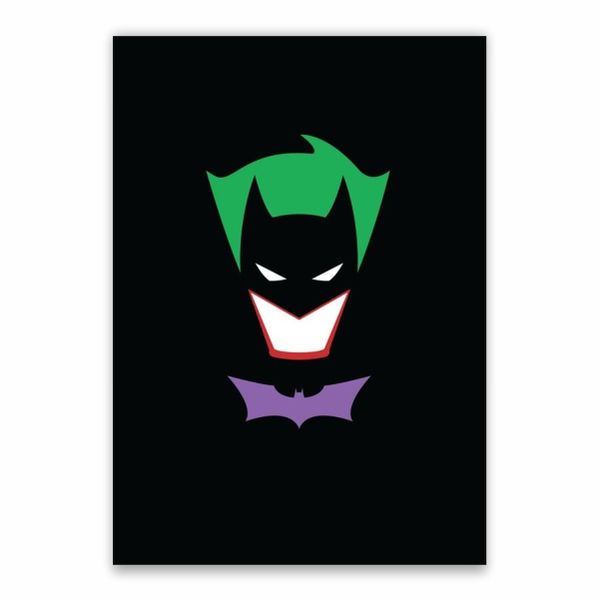 Batman And Joker Outline Poster - A1