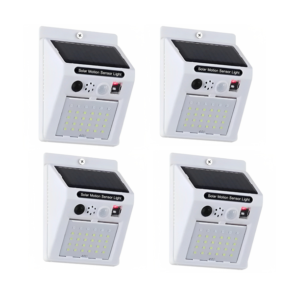 Pack of 4 Solar Charging Sensor Light &amp; Alarm