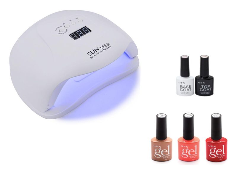 Sun UV Lamp Nail Dryer &amp; 5 Gel Nail Polish