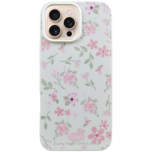 Dainty Floral Design Phone Case Compatible With iPhone 16 Pro Max - Black