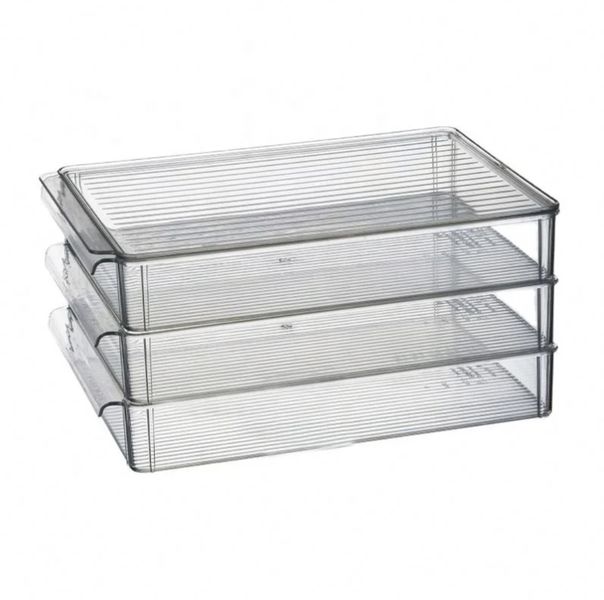 3-Piece Plastic Food Storage Container with Lid YL-780