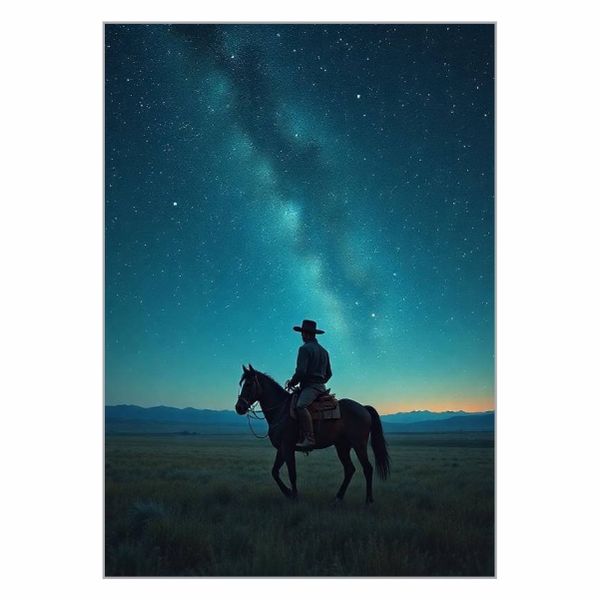 Cowboy Under The Stars Poster - A1
