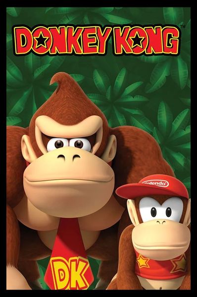 Nintendo (Donkey Kong And Diddy Kong) Poster with Black Frame