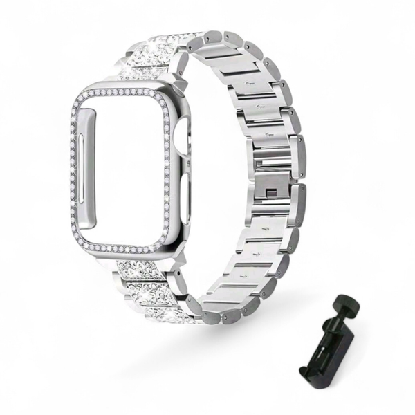 Metal Watch Band with Case Compatible with Apple Watch Series 10 42mm