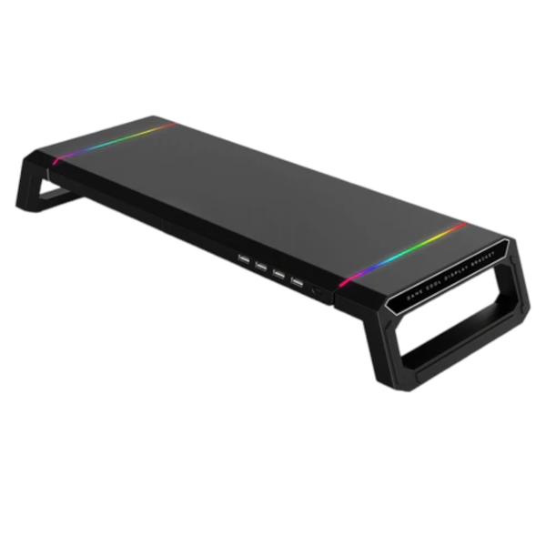 Monitor Riser Computer Stand Featuring RGB Lighting &amp; USB Expansion Ports