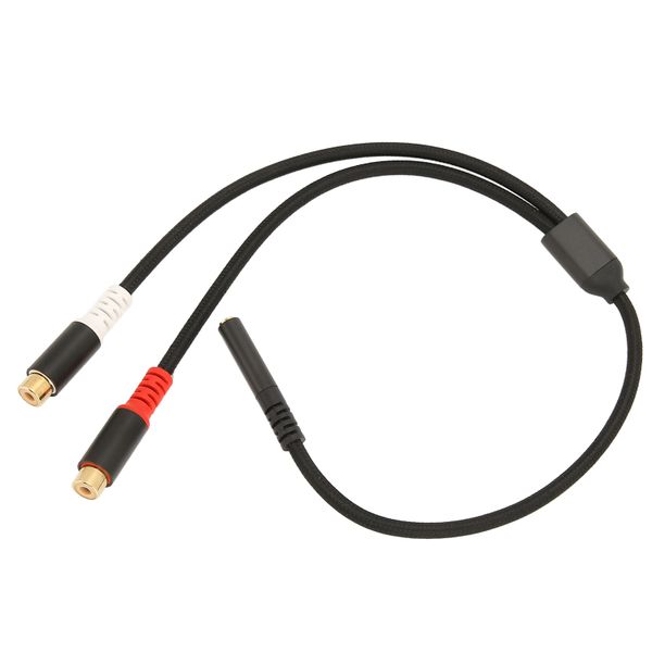 3.5mm Female to 2 RCA Female Cable 2Way Transfer HiFi Stereo RCA Y Splitter