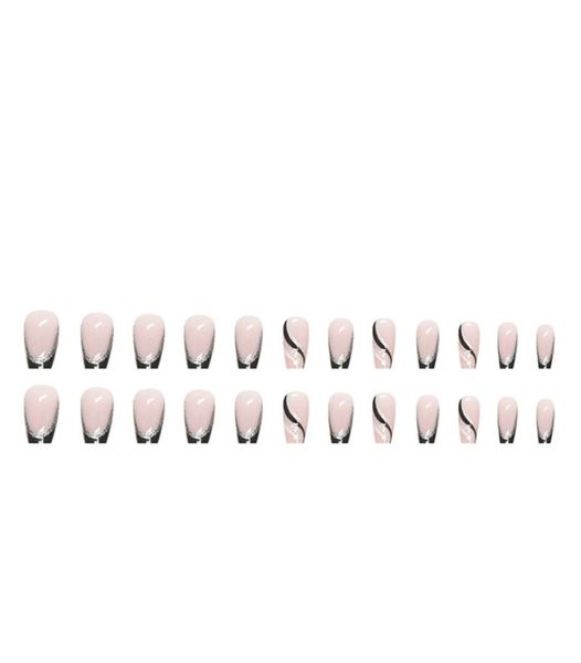 24Piece Square Ballet Decorative Press on Nails