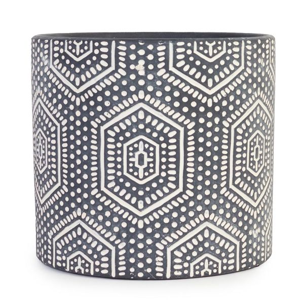 Midnight Geo Pot - 17 x 15.5cm