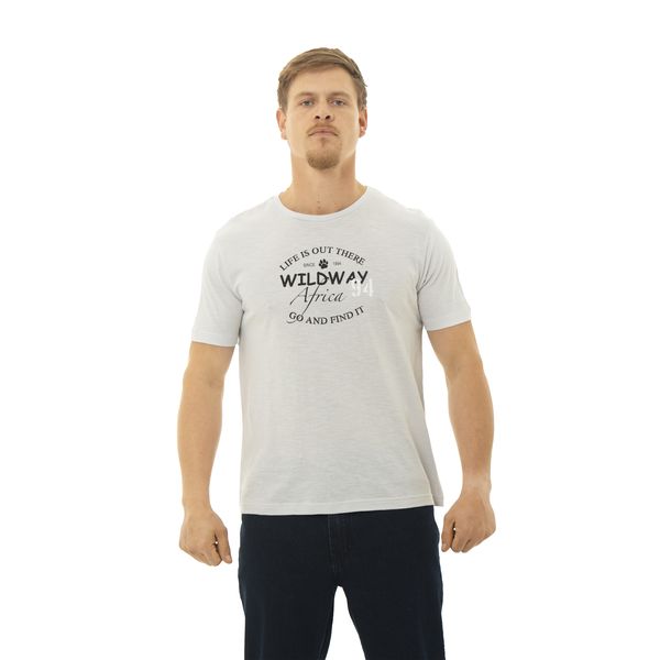 100% Cotton Printed T-Shirt Grey image