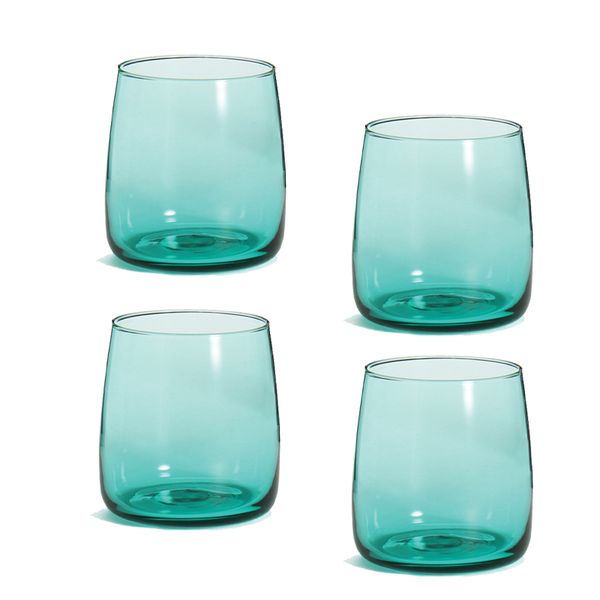 Set of 4 x 330ml Short glass - Aqua Colour -6941023188778