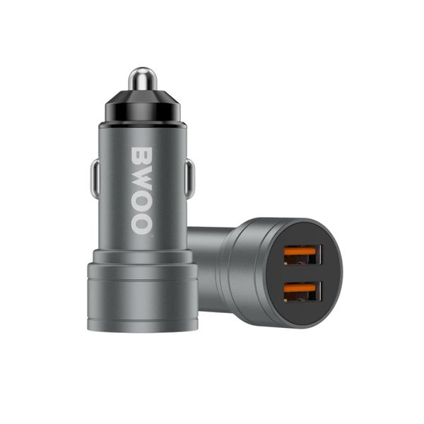 BWOO 12W 2 Ports USB Car Charger 12V to 24V
