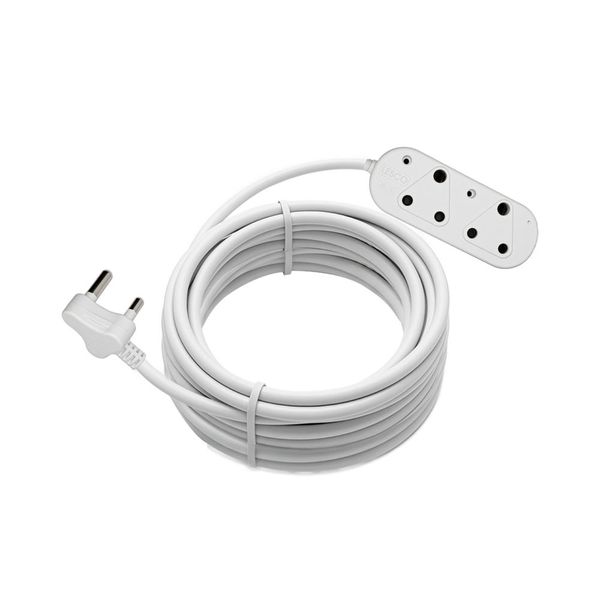 Digitech 10m 1mm Side by Side White Extension Cord 10A