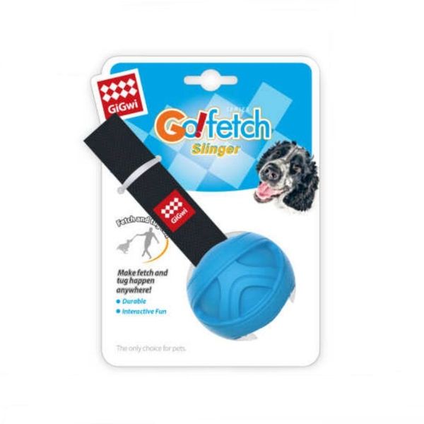 UrbanPets - Gigwi Slinger Fetch and Tug of War Rubber Ball for Dogs