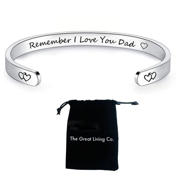 Remember I Love You Dad, Stainless Steel Family Bracelet In Lux Gift Bag