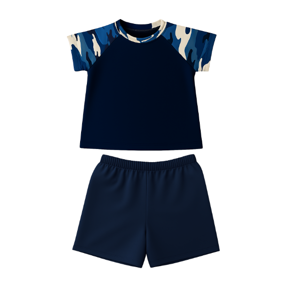 Toddler/Kids Summer Pajamas Set for Boys - Blue Camo