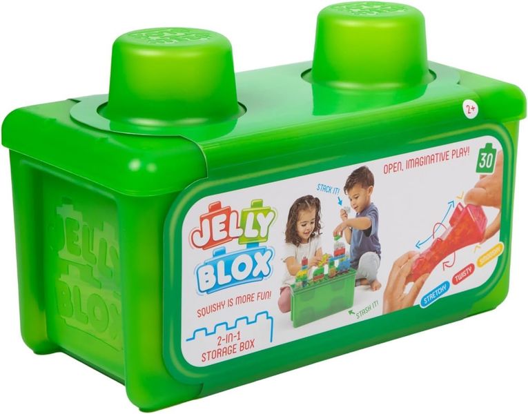 Jelly Blox 2-in-1 Storage Kit - 30 Squeeze, Stretch and Squish Blocks