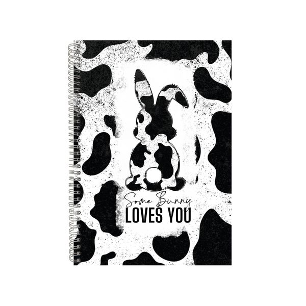 Bunny Rustic Cow Print Spring Notebook Gift Idea A4 Notepad Pad 78
