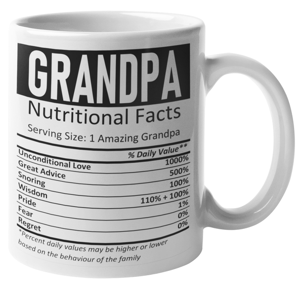 Grandpa Nutritional Facts Coffee Mug