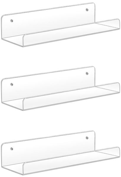 Acrylic Invisible Floating Bookshelf - 15" Kids Room Toy Storage