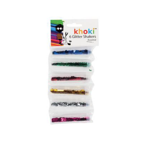 Khoki Stationary- Glitter Shakers Thin 6 Piece- Pack Of 3