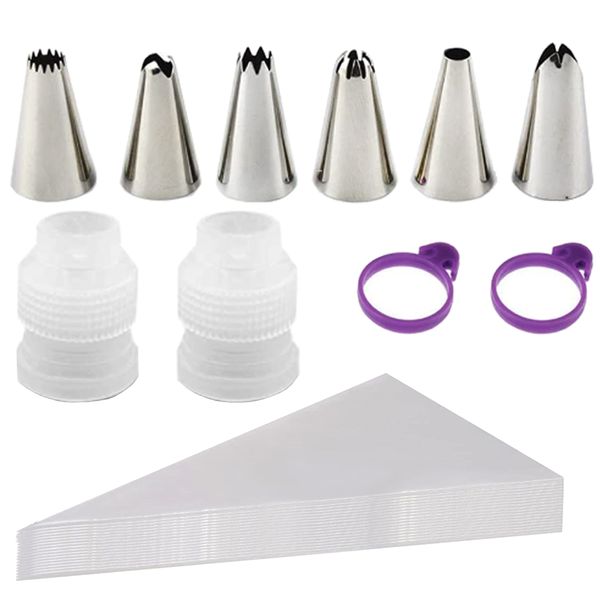 Piping Bags With Nozzles–100 Disposable Pastry Bags For Icing &amp; Accessories