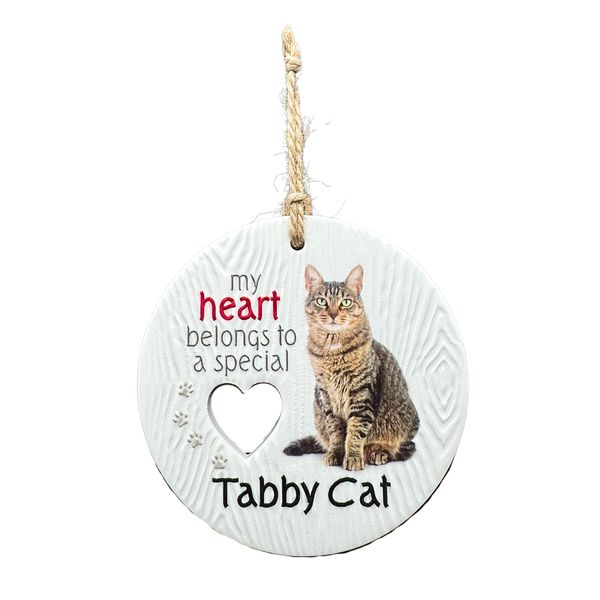 Piece of my Heart Ceramic Plaque - Tabby Cat