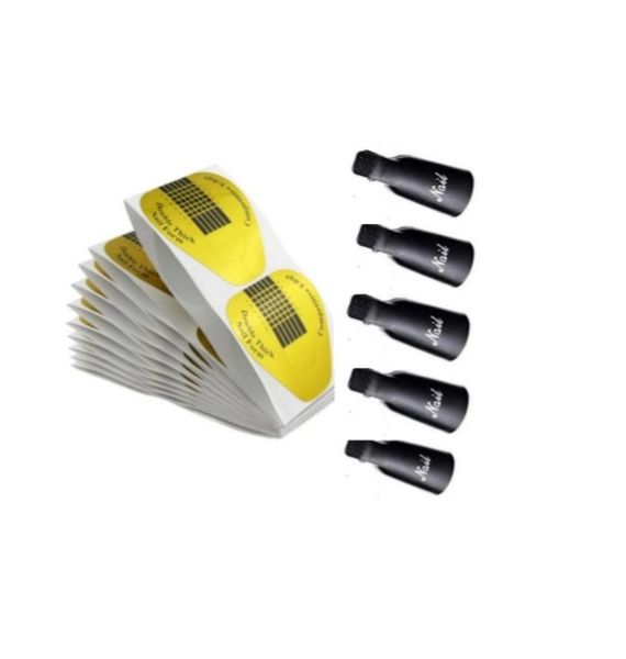 67 Piece Nail Extension Paper and 5 Piece Nail Polish Remover Soaker Clips
