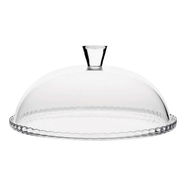 Cake Plate &amp; Dome 32x15cm Clear Glass