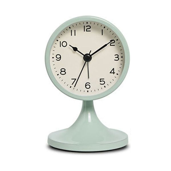 Nordic Metal Round Alarm Clock Silent Table Clock Home Decor D