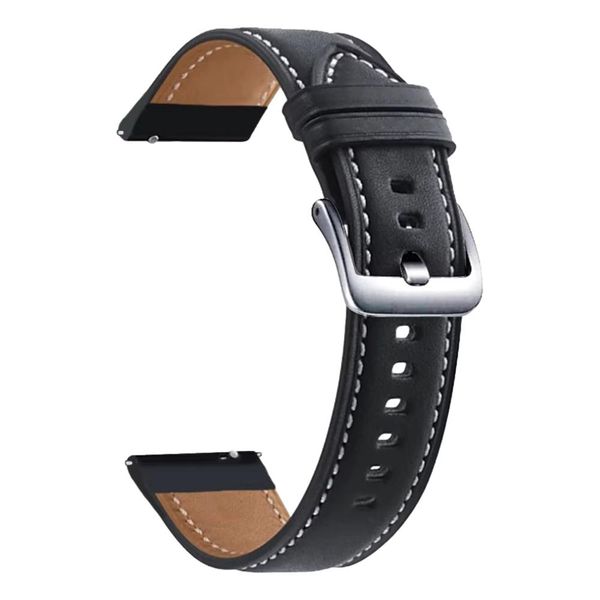 22mm Universal PU Leather Band compatible with Huawei Watch GT 5 - S/Black