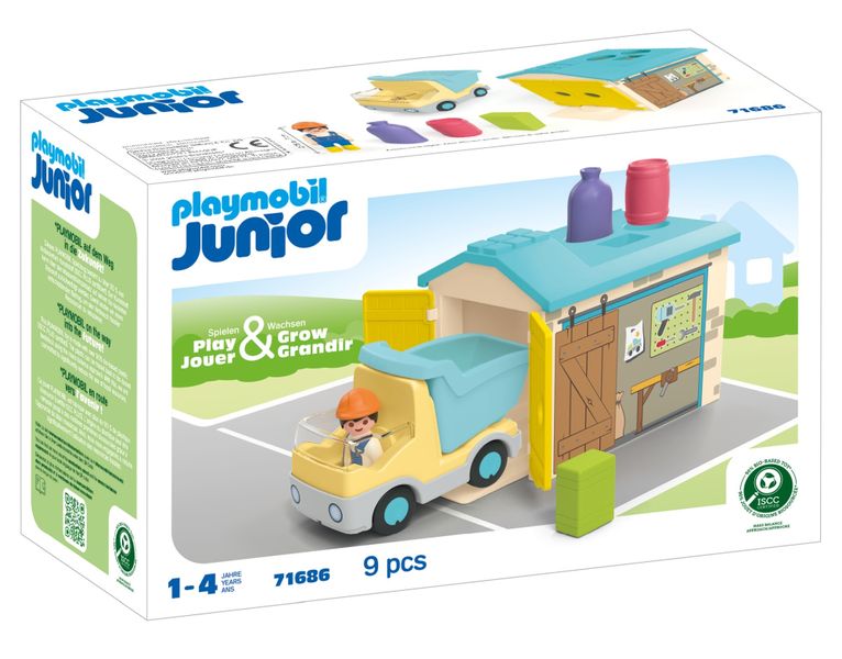Playmobil Junior - Construction Truck with Garage (9 Pieces)