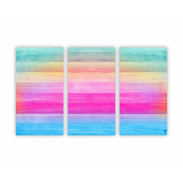 Baby Room Wall Art - Rainbow Woody Watercolour - Set of 3