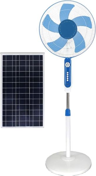 16 Inch Remote Controlled Solar Floor Standing Fan with Digital Display 20W