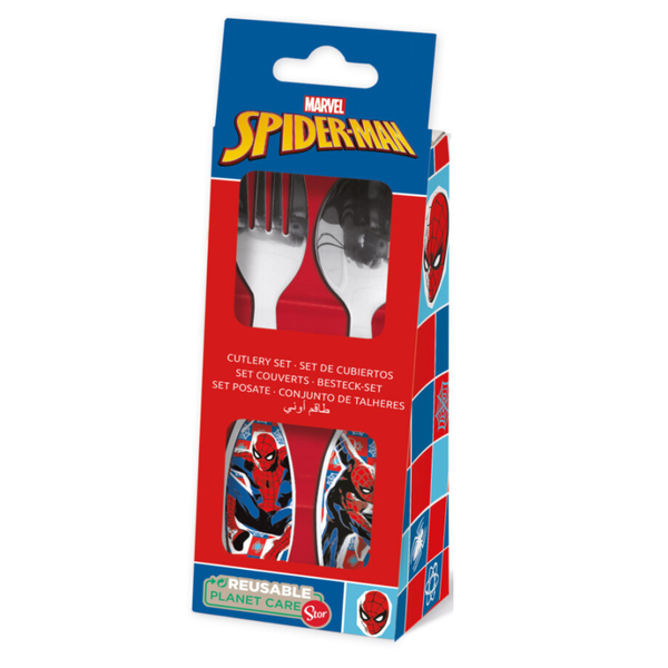 Spiderman Print 2-Piece Cutlery Set