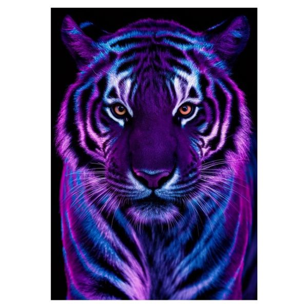 Neon Purple Tiger - A1 Poster