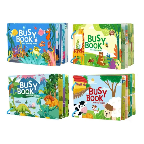 4 Pack DIY Montessori Busy Book for Toddlers, Educational Activities