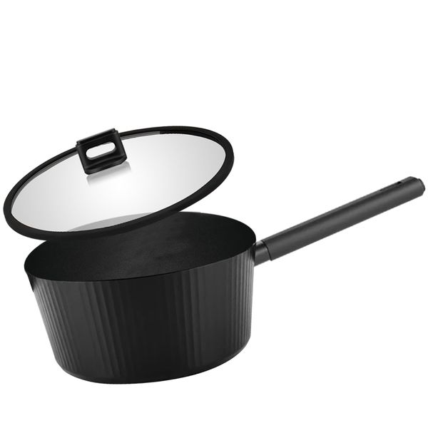 2.2 Liters Large - Pro Non-stick Forged Sauce Pan with Glas Lid