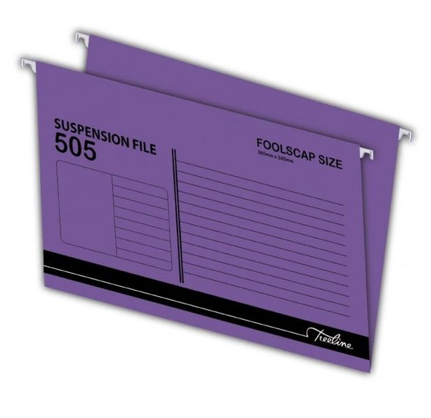 Treeline Foolscap Suspension Files - Purple - Box of 25