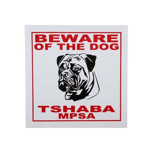 Plastic Bullmastiff Beware Of Dog Sign 290 x 290mm