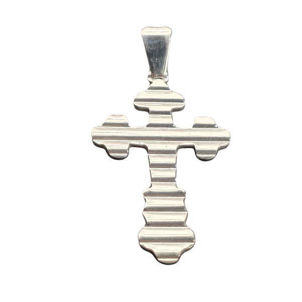 925 Sterling Silver 3D Cross Pendant 4.2 cm × 2.5 cm