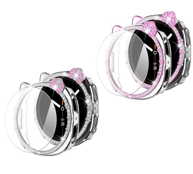 4 Pack Case Compatible with Samsung Galaxy Watch 8 PC Screen Protector 40mm